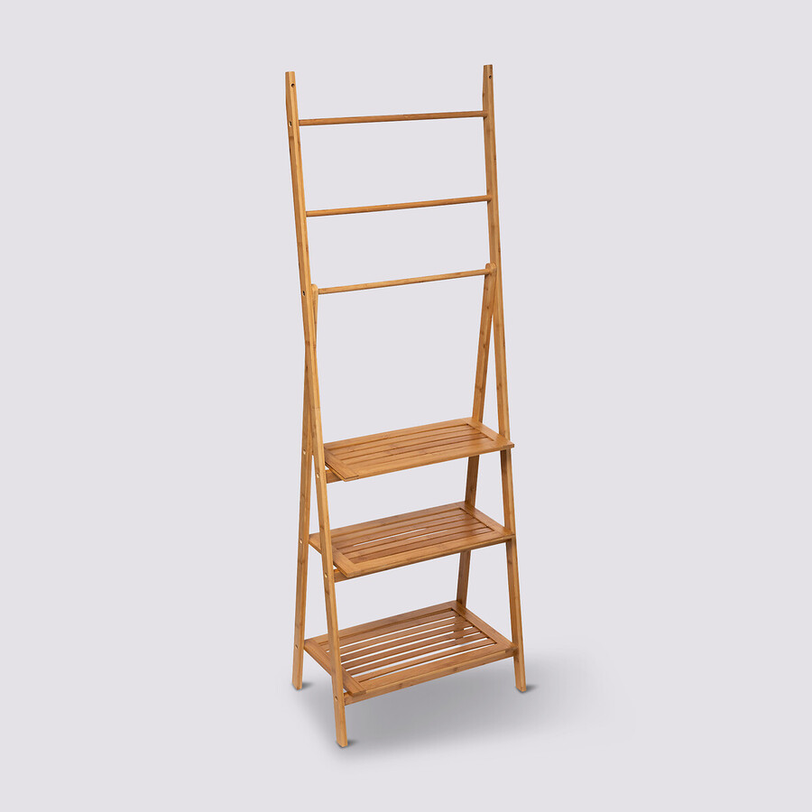 Étagère porte-serviettes 3 niveaux Bambou