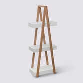 Desserte 3 niveaux triangle, bambou blanc Naturéo