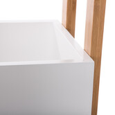 Desserte 3 niveaux à roulettes, bambou blanc Naturéo