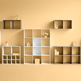 Étagère 2 cases indus, effet bois foncé Mix'n modul