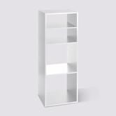 Étagère colonne 4 cases, blanc Mix'n modul