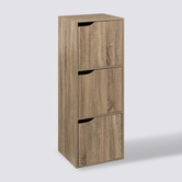 Étagère 3 cases avec portes, effet chêne naturel Mix'n door