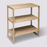 Étagère 4 cases empilables, effet chêne naturel Mix'n modul