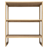 Étagère 4 cases empilables, effet chêne naturel Mix'n modul