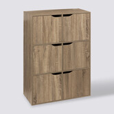 Étagère 6 cases porte, effet bois naturel Mix'n door