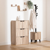 Étagère 6 cases porte, effet bois naturel Mix'n door