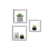 3 grandes étagères murales cube, blanc Fixy