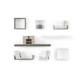 3 petites étagères murales cube, blanc Fixy