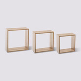 3 grandes étagères murales cube, effet chêne Fixy