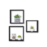 3 grandes étagères murales cube, noir Fixy