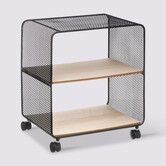 Étagère à roulettes 2 cases, noir