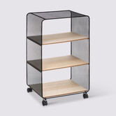 Étagère à roulettes 3 cases, noir 
