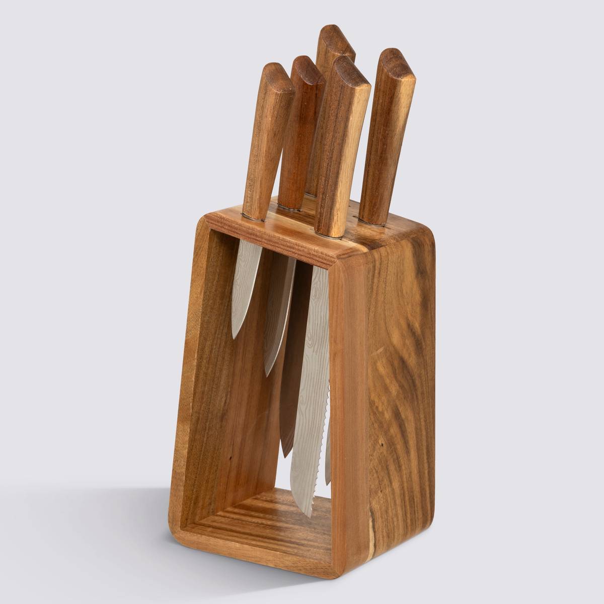 Bloc de 5 couteaux Acacia