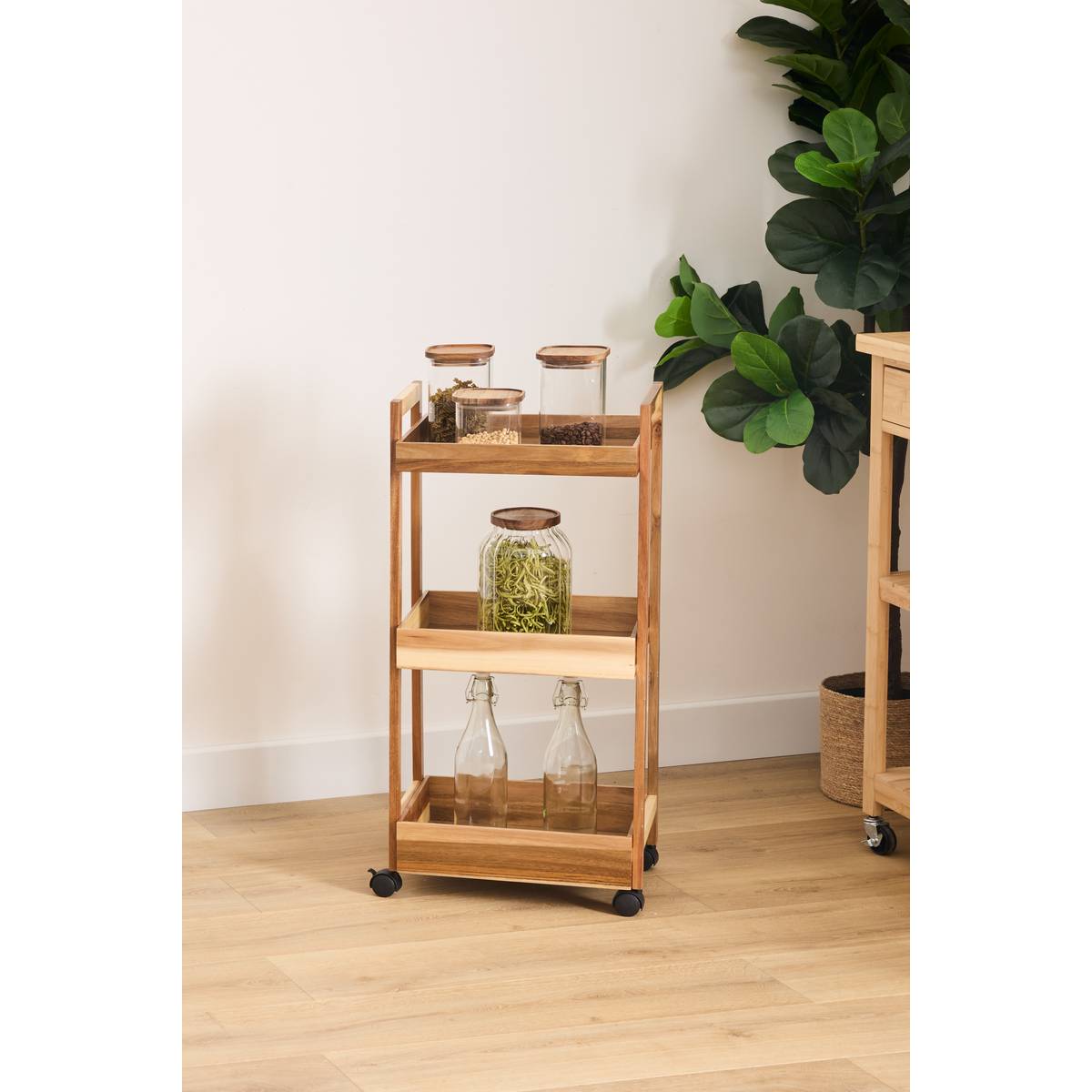 Desserte, l.40 cm, marron Acacia