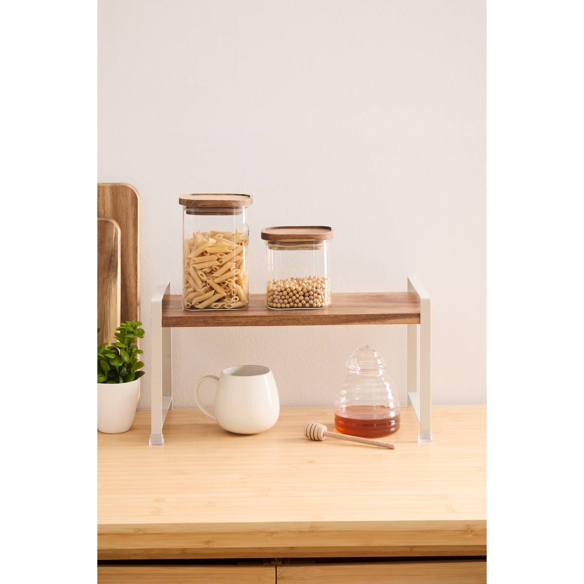 Etagère 1 niveau, beige Acacia