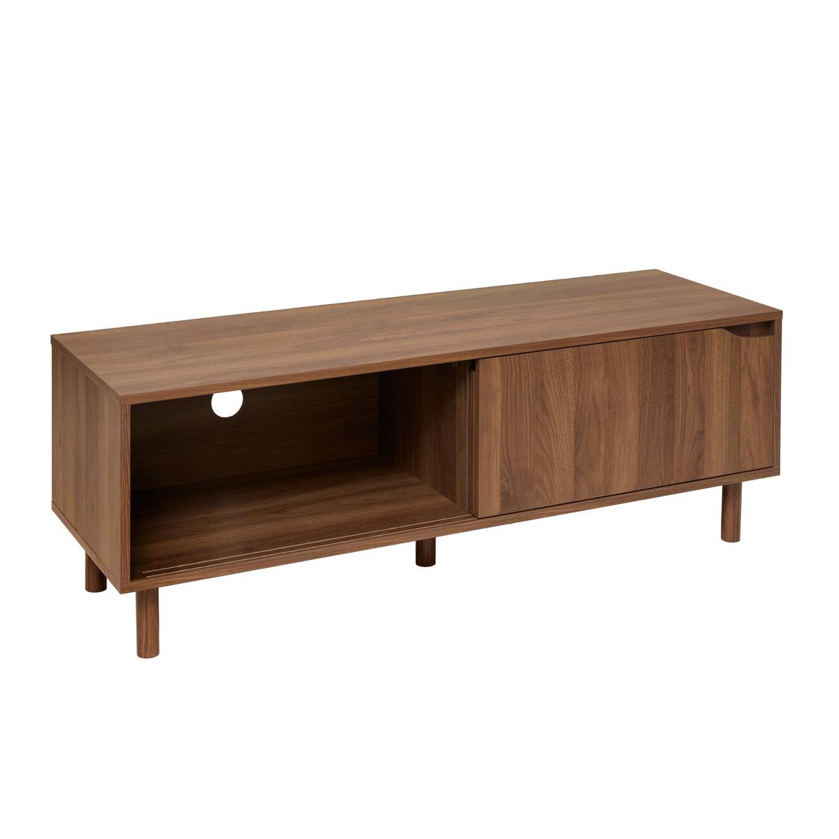 Meuble tv 2 étagères, marron Slidy