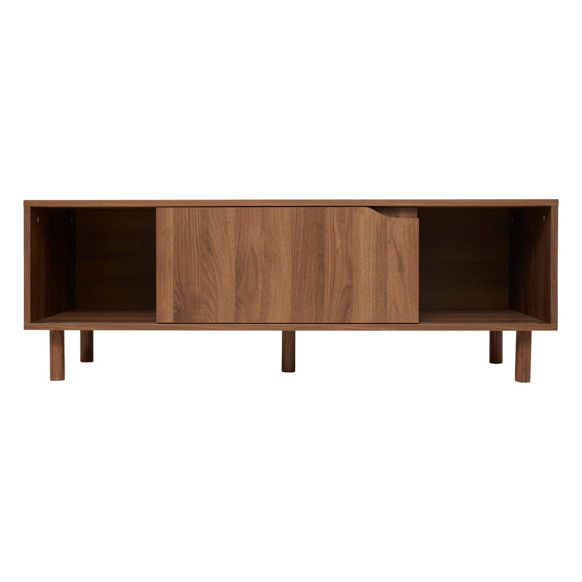 Meuble tv 2 étagères, marron Slidy