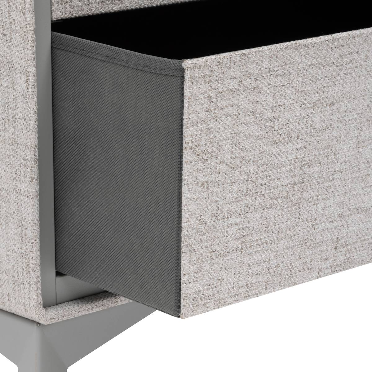 Commode 2 tiroirs, gris Granite