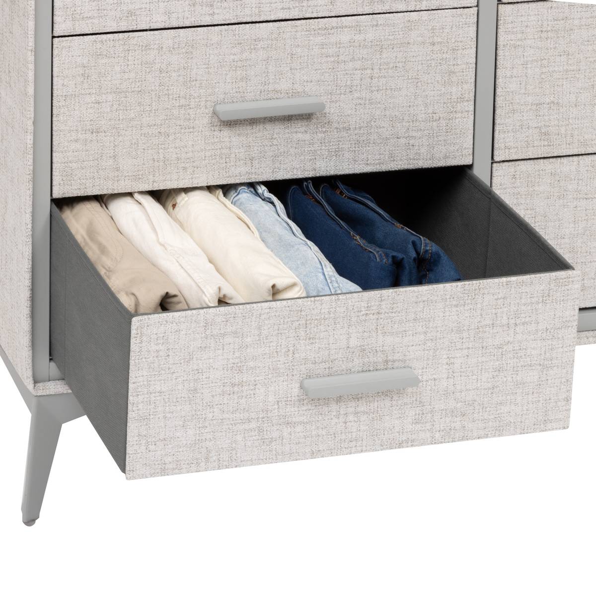 Commode 6 tiroirs, gris Granite