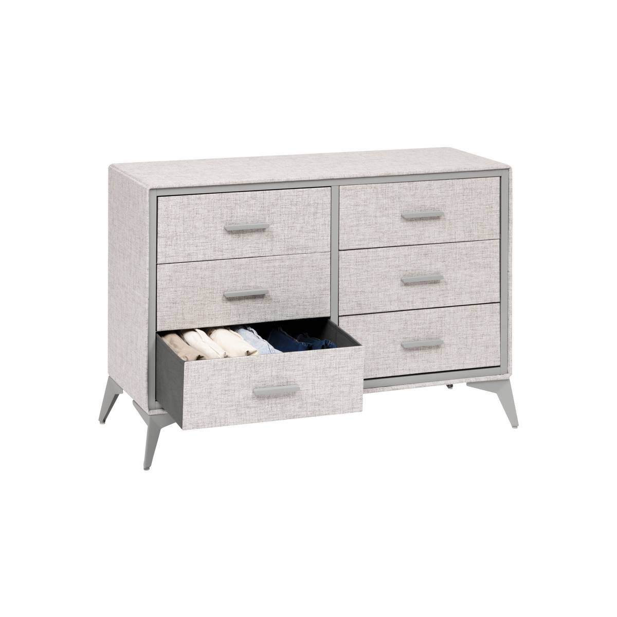 Commode 6 tiroirs, gris Granite