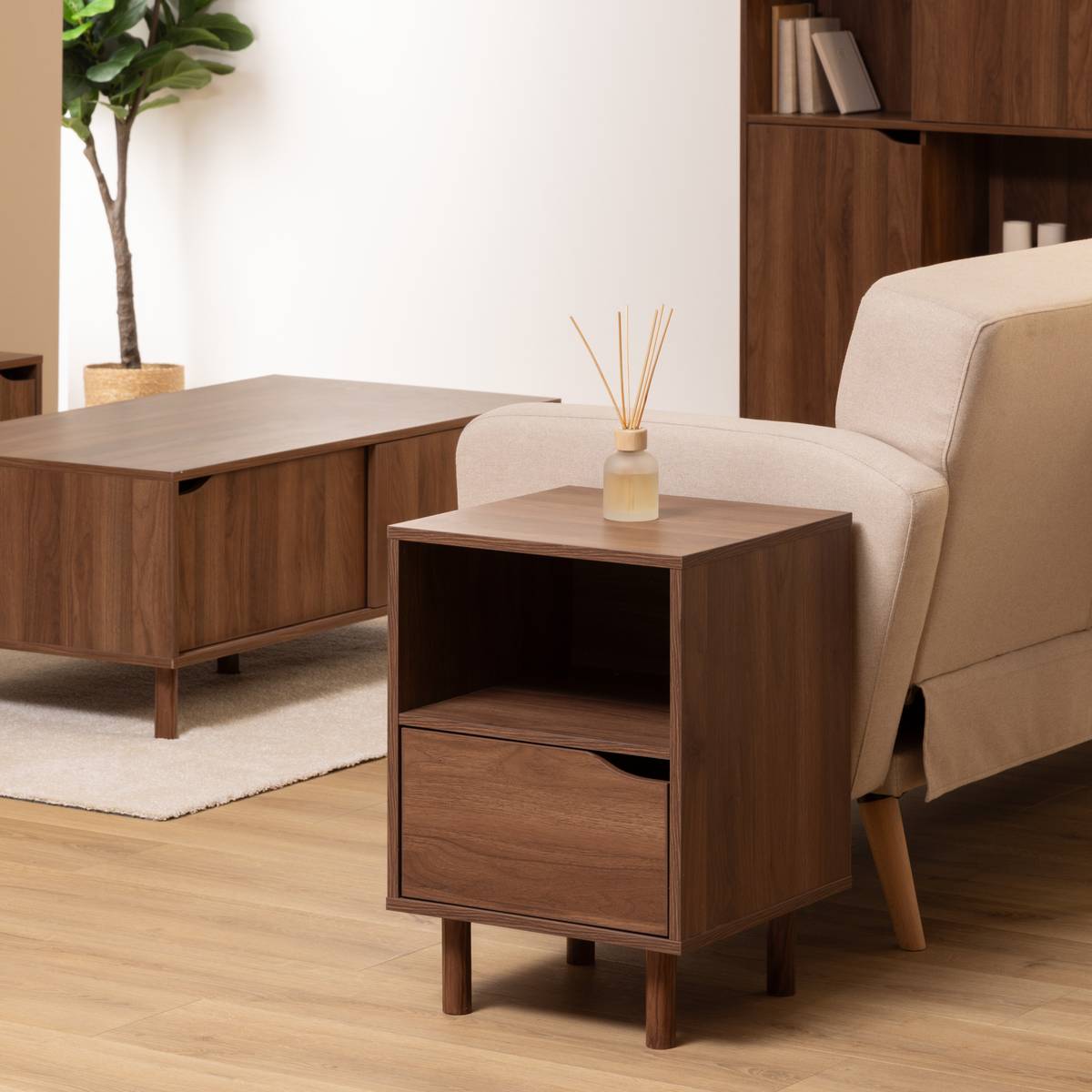 Chevet, marron Slidy