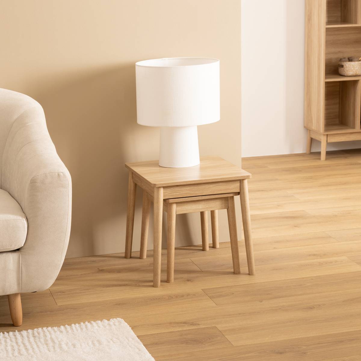 Tables gigognes, beige Abana