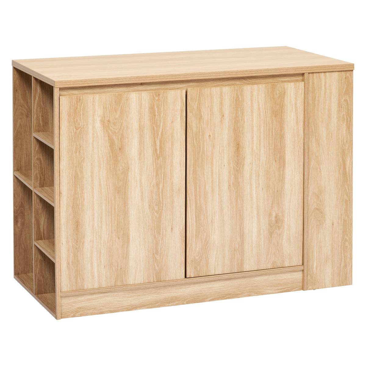 Ilot central, 2 portes, beige Abana