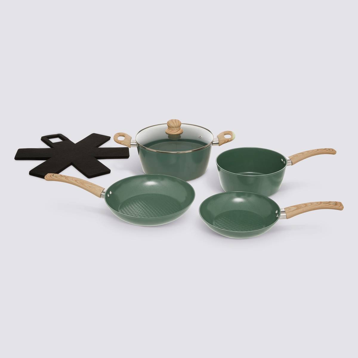 Batterie de cuisine, 5 pièces + 1 protection 