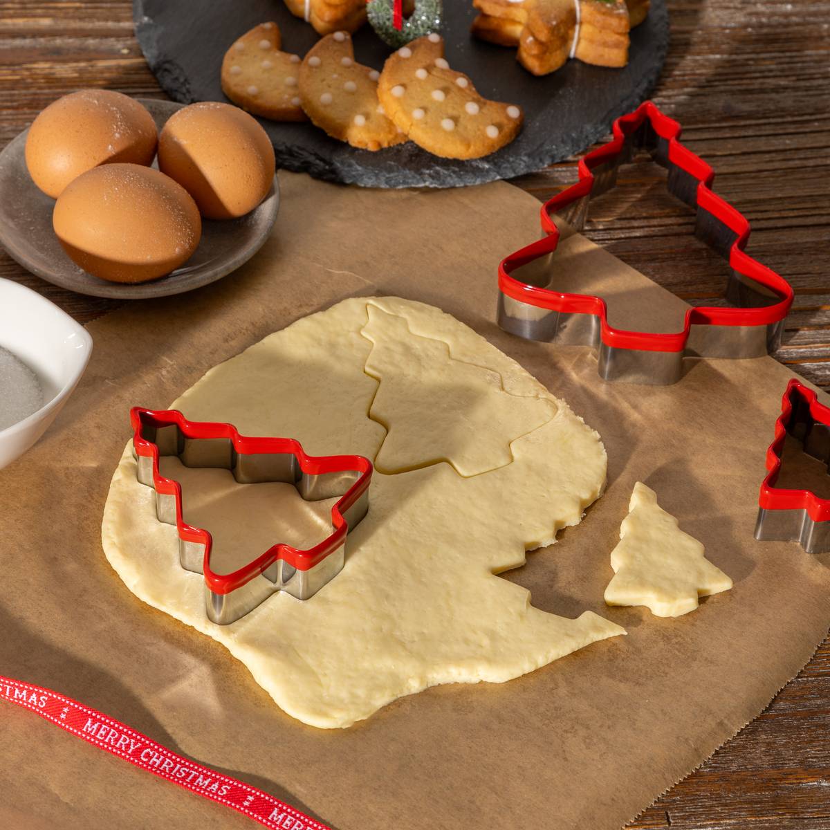 Emporte-pièces, 3 pièces, rouge Noël