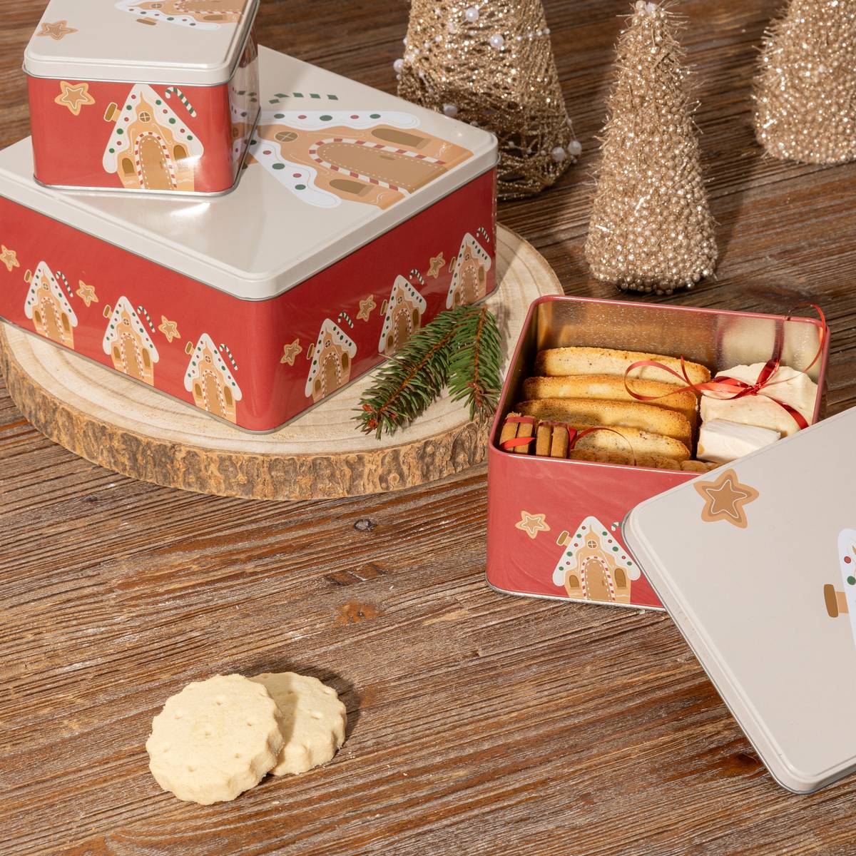 Lot de 3 boîtes de conservation, l.18,8/14,5/10 cm 