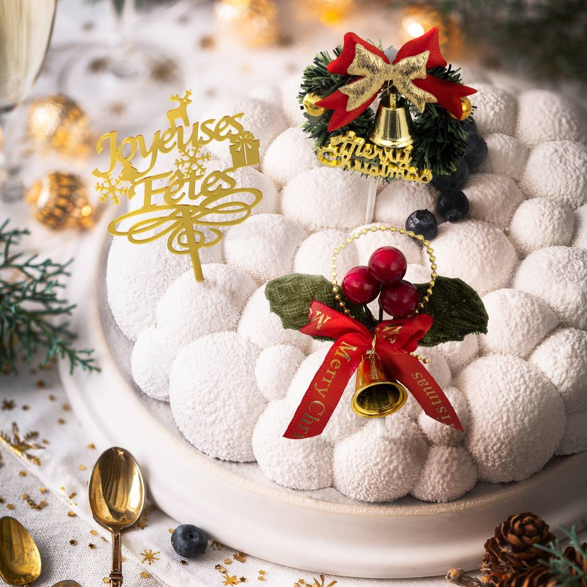 Lot de 4 décorations pâtisserie 