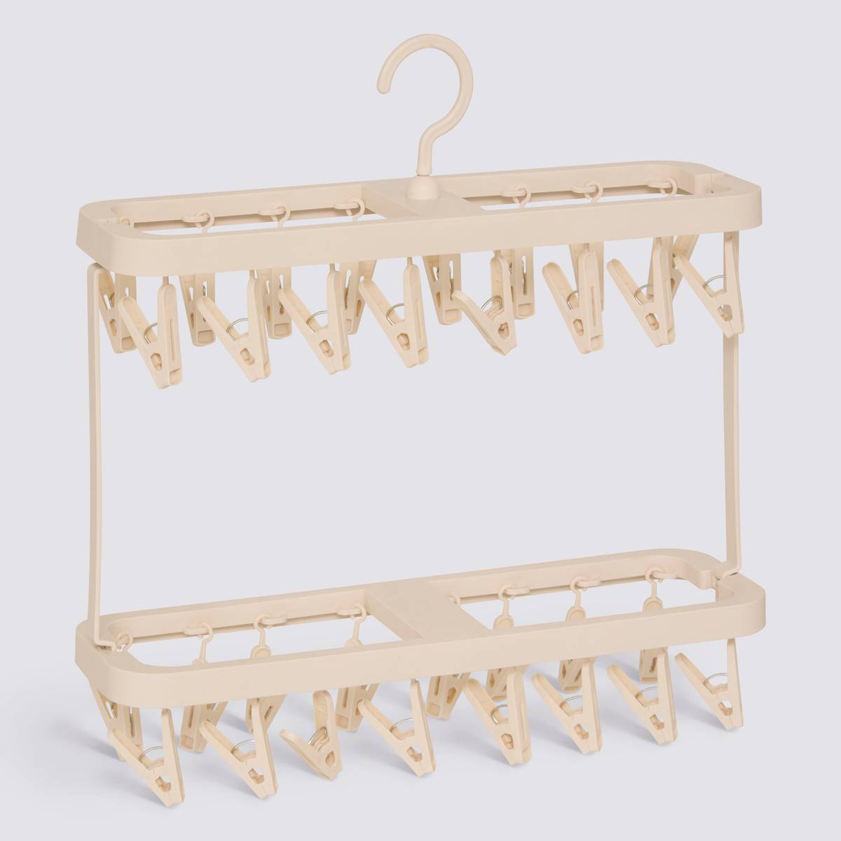 Séchoir double, 32 pinces, beige 