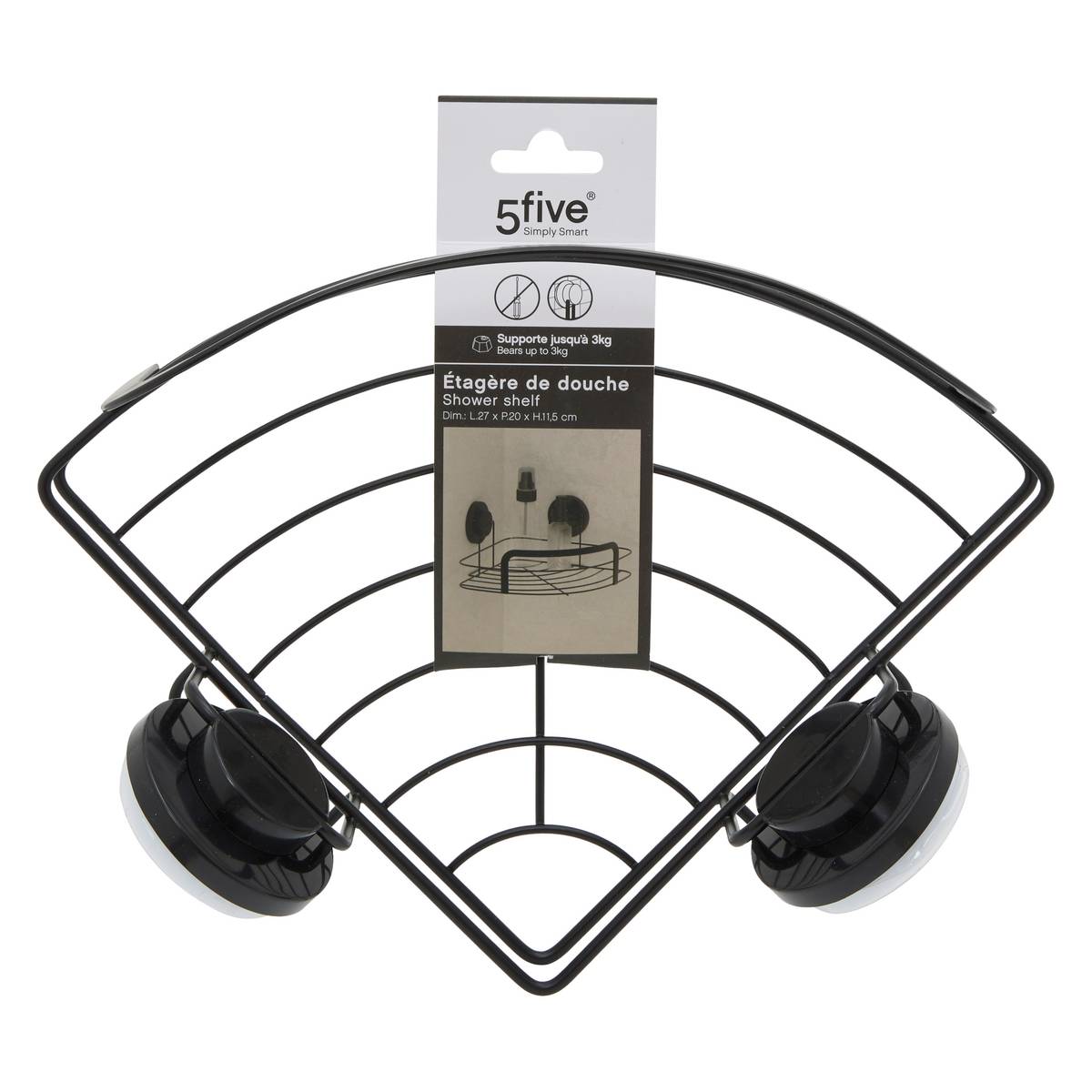 Étagère d'angle, noir Venterra