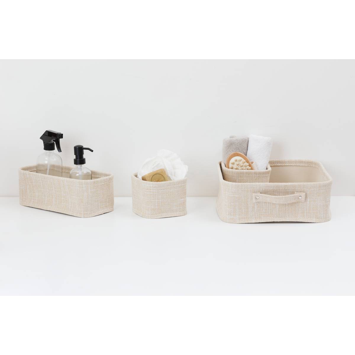 Panier, 4 produits, beige