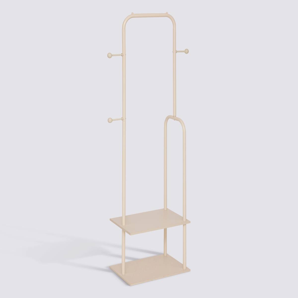 Portant à vêtements, 2, étagères, argile Liny