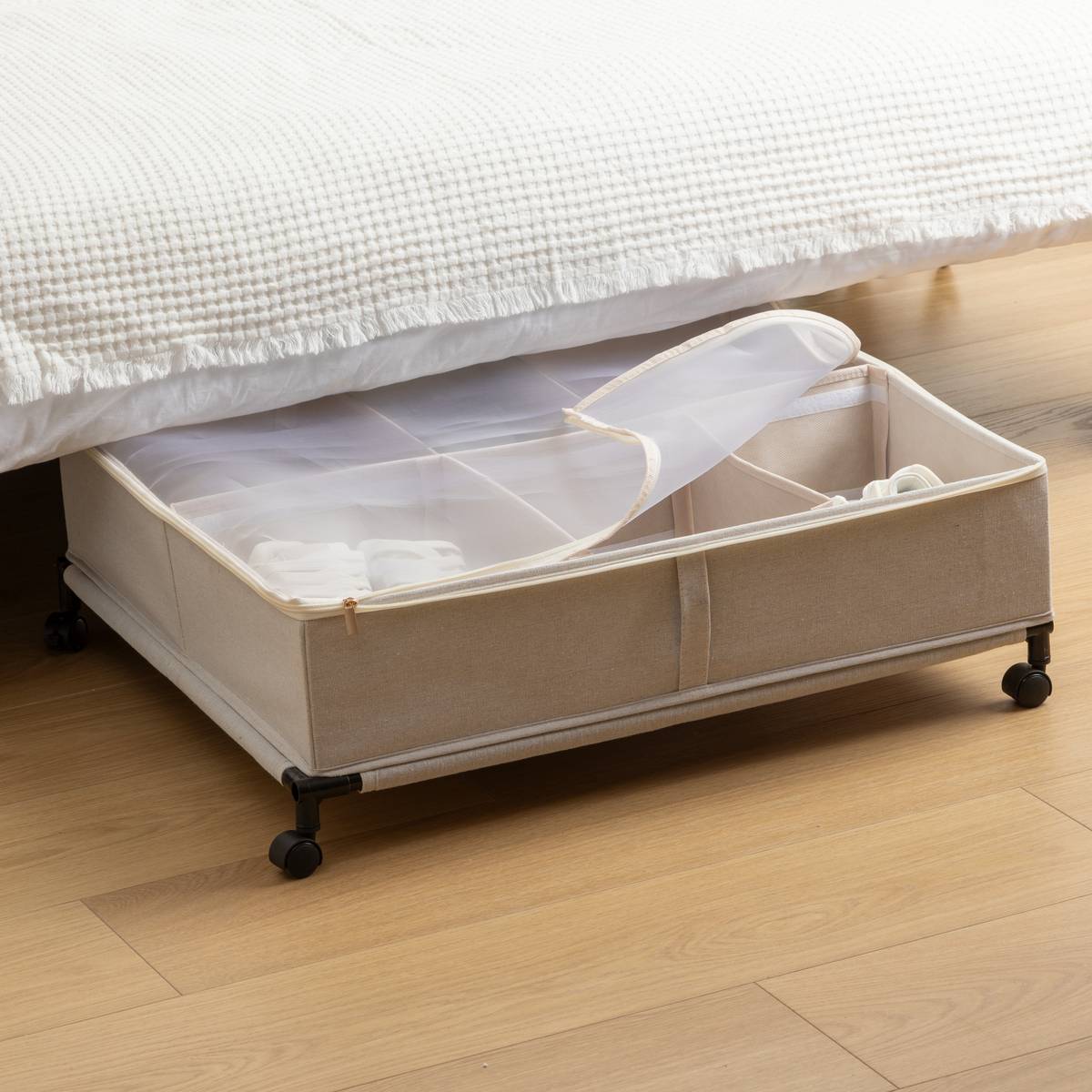 Housse de rangement sous lit, l.66 cm, beige Dressy plus
