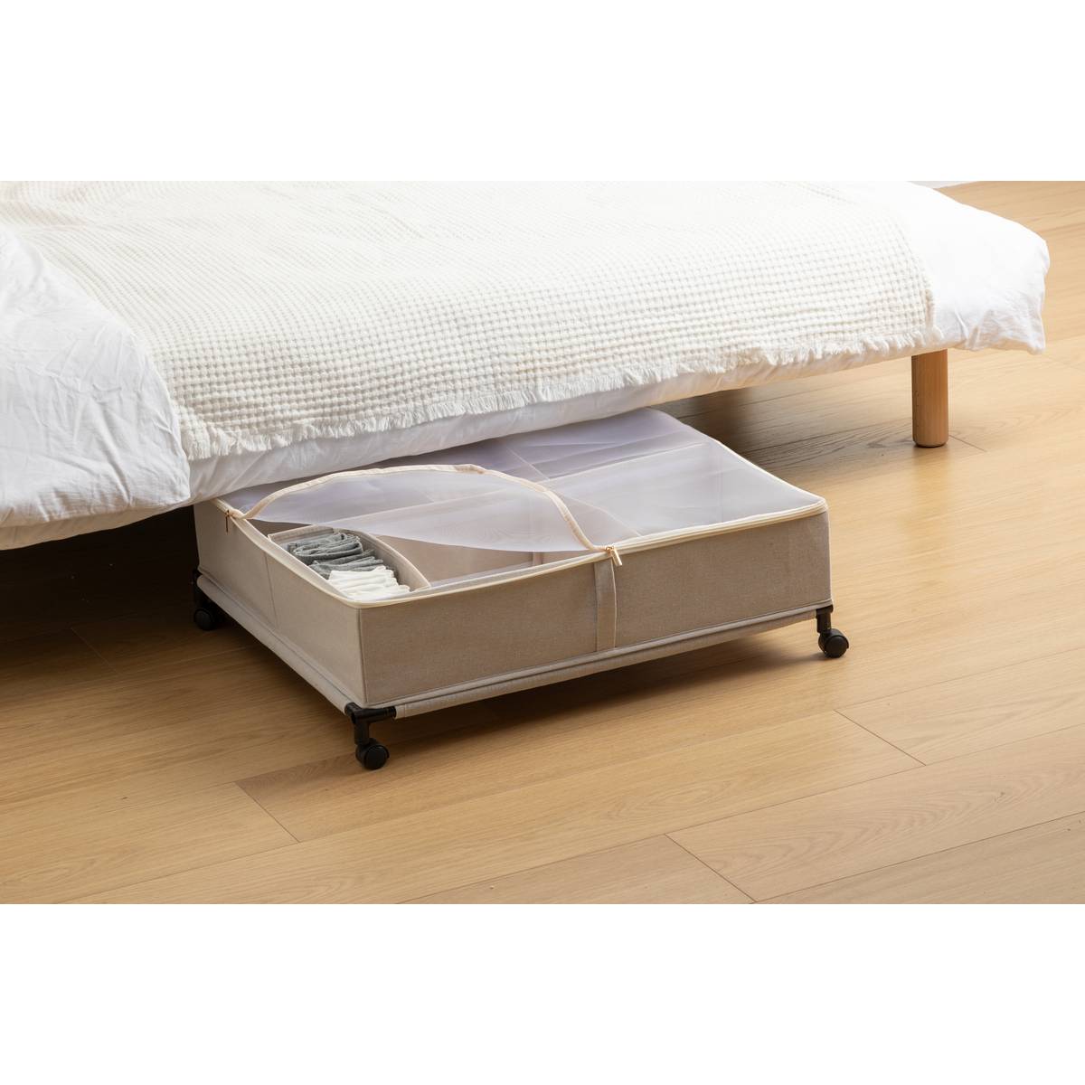 Housse de rangement sous lit, l.66 cm, beige Dressy plus