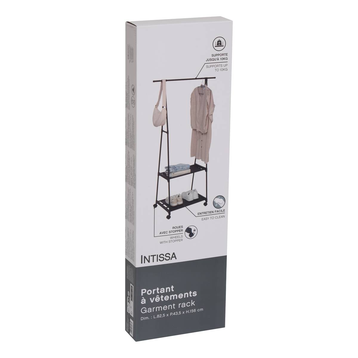 Portant à vêtements, noir Intissa