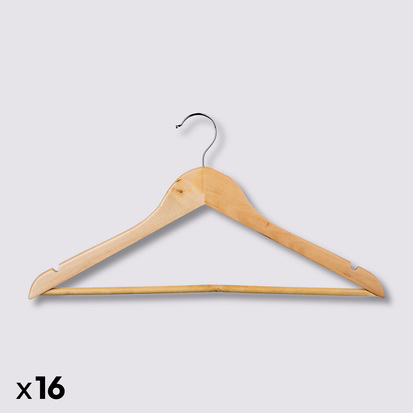 Lot de 16 cintres en bois Hang'up