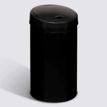Poubelle, détecteur infra-rouge + bouton, 40 l, noir 