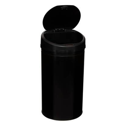Poubelle, détecteur infra-rouge + bouton, 40 l, noir 