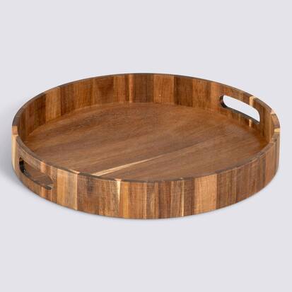Plateau rond, d.35 cm Acacia