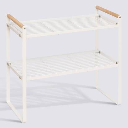 Etagère 2 niveaux, blanc Balm