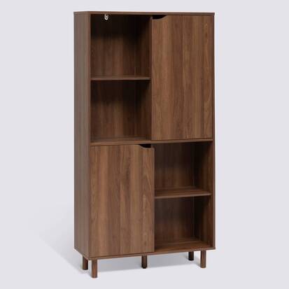 Bibliothèque 2 portes, marron Slidy
