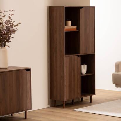 Bibliothèque 2 portes, marron Slidy