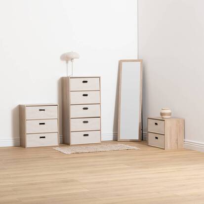 Commode 2 tiroirs, beige Dress up