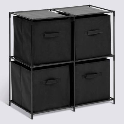 Etagère 2 niveaux, noir Mix'n modul