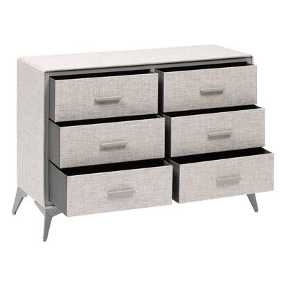 Commode 6 tiroirs, gris Granite