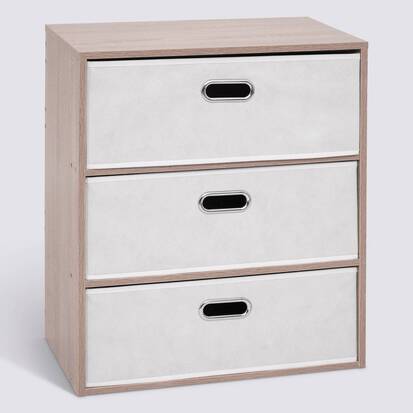 Commode 3 tiroirs, beige Dress up