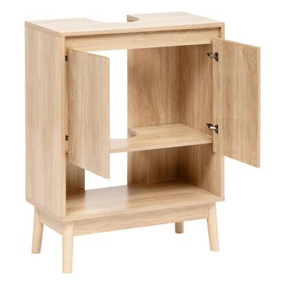 Meuble sous-lavabo 2 portes, beige Abana